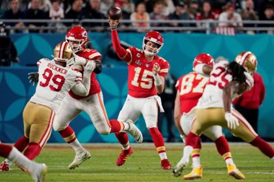 Kansas City Chiefs er regerende NFL-mester. Patrick Mahomes (nummer 15) førte holdet til sejr i Super Bowl 54 i starten af februar.