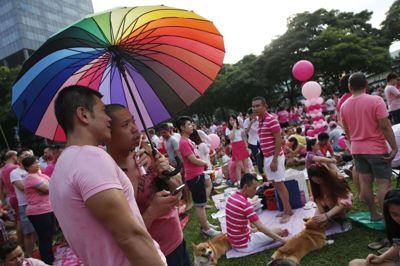 Homoseksuelle kæmper for deres rettigheder i Singapore. Her ses den årlige parade Pink Dot.