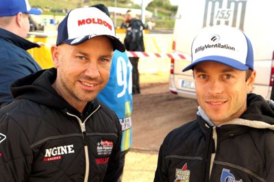 Nicki Pedersen (tv.) har fået coronavirus, men han er ikke hårdt ramt, slår han fast. (Arkivfoto)