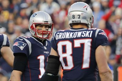 Tom Brady og Rob Gronkowski har vundet tre Super Bowls sammen. (Arkivfoto)
