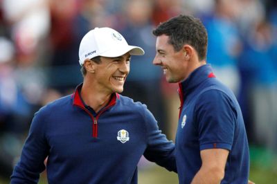 Thorbjørn Olesen (til venstre) og Rory McIlroy var begge en del af holdet, da Europa i 2018 vandt Ryder Cup. (Arkivfoto)