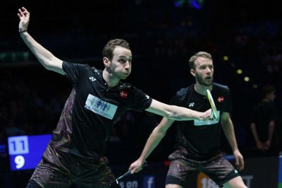Mathias Boe (til venstre) leverede sine største resultater i double sammen med Carsten Mogensen. (Arkivfoto)