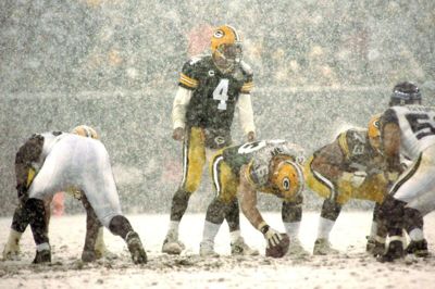 50-årige Brett Favre (4) var quarterback for Green Bay Packers fra 1992 til 2007. (Arkivfoto).