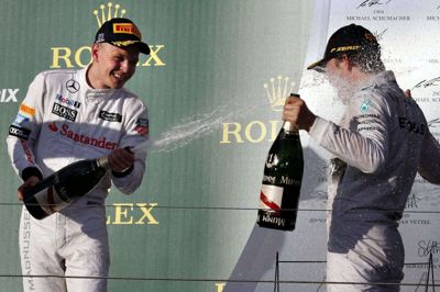 Danske Kevin Magnussen (til venstre) begyndte sin karriere hos McLaren, inden han skiftede til Haas. (Arkivfoto)