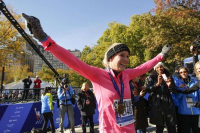 I 2014 deltog Caroline Wozniacki i New York Marathon.