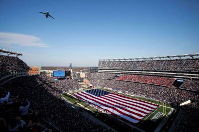 Gillette Stadium har normalt plads til 65.878 tilskuere. Med de nye restriktioner vil kun lidt over 13.000 få adgang. (Arkivfoto).