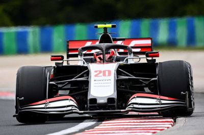 Kevin Magnussen blev i 2018 nummer syv i det ungarske grandprix. Her ses han under fredagens første træning.