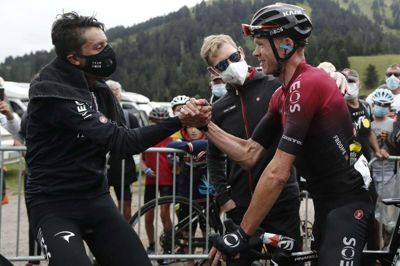 Egan Bernal (til venstre) og Chris Froome (til højre) kørte også La Route d'Occitanie sammen i starten af august, hvor Bernal vandt.