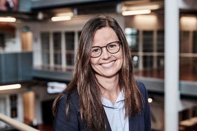 Andelskassechef Ann Kongensgaard glæder sig over tilgang af nye kunder og investeringen i en sattelitafdeling i Innovatorium i Birk. Foto: Privat