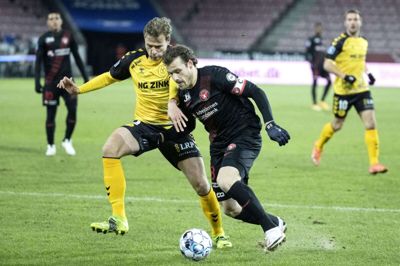FCM-anfører Erik Sviatchenko i aktion i søndagens hjemmekamp mod Horsens. Foto: Tom Laursen