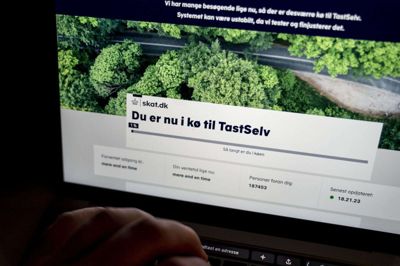 Der var timelange køer til at komme ind på Skattestyrelsens hjemmeside, da der blev åbnet for, at danskerne kunne tjekke deres årsopgørelse for 2020. Foto: Mads Claus Rasmussen/Ritzau Scanpix