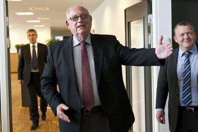 Der var store armbevægelser hos en stolt Bent A. Nielsen, der i 2010 viste statsminister Lars Løkke Rasmussen (V) rundt på Genan i Viborg. Siden krakelerede billedet af den grønne vækstsucces. Arkivfoto: Ritzau Scanpix