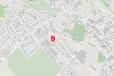 Falck nye kviktest-center i Brande har adressen Præstelunden 6C, 7330 Brande. Foto: Falck Danmark