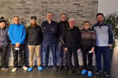 Vinderne af årets første golfturnering i Brande Golfklub. Foto: Privatfoto