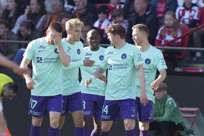 FC Midtjyllands spillere kunne juble i Aalborg. Foto: Henning Bagger/Ritzau Scanpix