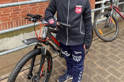 Frederik Nørup Frisgaard Jensen, 2.K, der er klar til cykelsponsorløb. Foto: Privatfoto