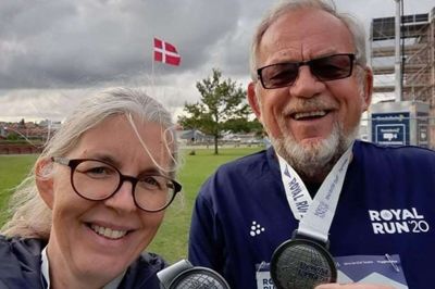 Jette Cortnum og Karl Højhus Jeppesen har gennemført Royal Run i Sønderborg.
Foto: Privatfoto