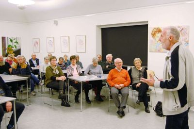 Foredrag i Engesvang Sognehus med Henrik Dam Kristensen. Foto: Hans Jørgen Hansen
