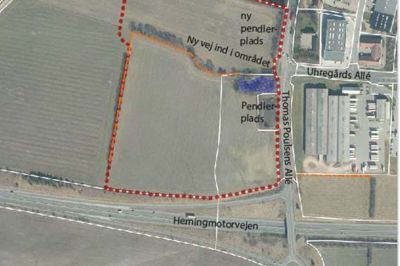 Det er området her, der kræver en ny lokalplan, hvis der skal være plads til en logistik- virksomhed.Skitse: Ikast-Brande Kommune