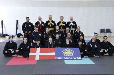 Det var en stor dag for kampsportsudøverne fra Kuk Sool Won i Ikast, som fik besøg af to seniormasters fra England og USA. Foto: Henrik Ole Jensen
