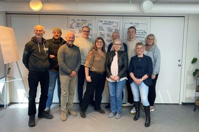Børne-, kultur- og fritidsudvalget sammen med fritidsrådet, der holdt fællesmøde i Bording Hallen.Foto: Privatfoto