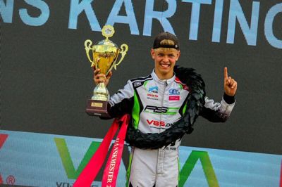Marius Lyager Rose er ny danmarksmester i Rotax-gokart. Og selvom han blot er 16 år gammel, er han ikke en ung danmarksmester, da de fleste seniorer i sporten ligger i den aldersgruppe. Foto: Privatfoto