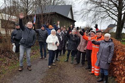 Omkring 30 deltagere mødte op i 2018, da Hjerteforeningen holdt nytårsmarch i Bording. Foto: Privatfoto