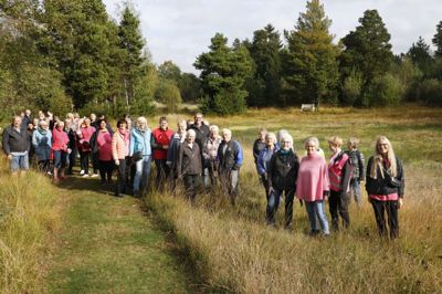 Sådan så det ud i 2021, da avisen var med til »Lyserød lørdag« på Ruskjærholm. På lørdag er det igen tid til at trække i lyserødt for at støtte brysterne. Foto: Henrik Ole Jensen