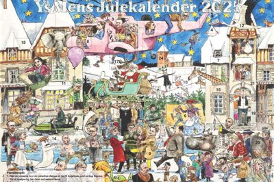 Julekalenderen 2025 er også i år meget specielt. Julekalenderen viser mange af de kendte politikere som ses i pressen, Zelenskyj, Biden, Trump og Putin. Hertil kommer i år adskillige figurer fra H.C. Andersens eventyr. Samtidig er der på bagsiden QR koder til kendte julefilm.