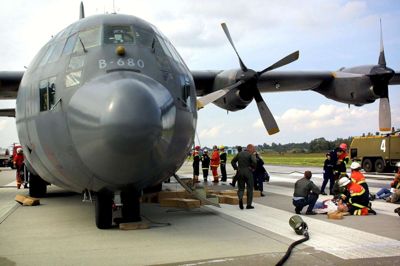 Blandt andet det gigantiske transportfly Hercules deltager i øvelsen. Arkivfoto