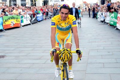 Alberto Contador deltager i gadeløbet i aften ligesom sidste år. Foto: Tom Laursen
