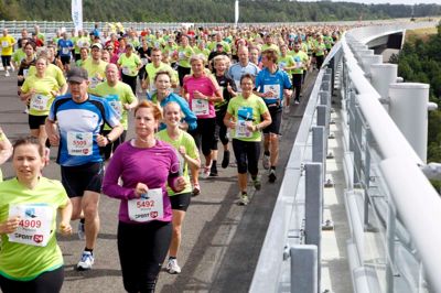 Billedet her er fra festen med motorvejsløbet over Funder Ådal i 2014. ?Foto: Henrik Ole Jensen