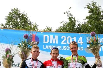 Team Trefor-Blue Water har skrevet kontrakt med tre lovende talenter. Tidligere på året blev Andreas Hyldgaard (t.v.) nummer to ved DM, mens Jonas Gregaard (i.m.) blev dansk mester. ?Foto: Giordana Isaac Cycle Herning