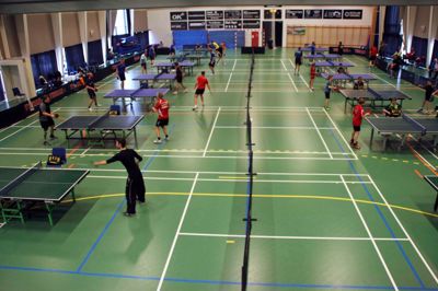 Der blev spillet bordtennis i weekenden i Kibæk Krydsfelt. ???privatfoto