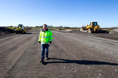 Her kommer indfaldsvejen fra Holstebromotorvejen til sygehuset ved Gødstrup. Første etape af motorvejen fra Snejbjerg til Sinding skal stå færdig til april 2017.?foto: tom laursen
