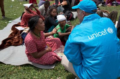 Unicef arbejder for at få nødhjælp frem til ofrene for jordskælvet i Nepal. ?PR-foto