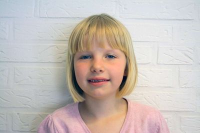 Anne Lykke, 0.A, Dalgasskolen
Det er fint nok. Skoledagen er ikke for lang. Vi har legetime hver dag. Jeg kan bedst lide at lære om bogstaver og tal. ?Foto: Kim Kristensen