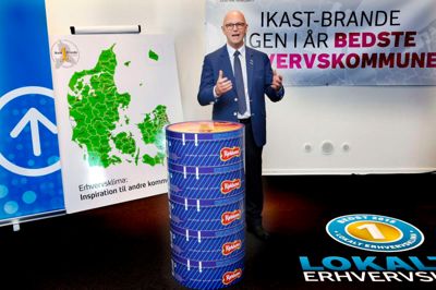 Carsten Kissmeyer ved dagens kåring af Ikast som årets erhvervskommune. Foto: Henrik Ole Jensen