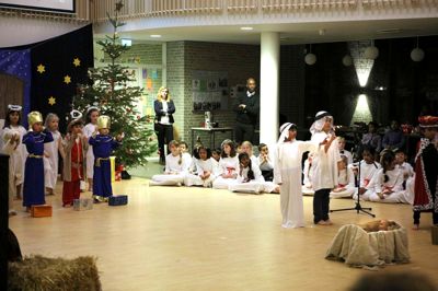 De yngste elever stod for juleforestilling på International School Ikast-Brande. ?privatfoto