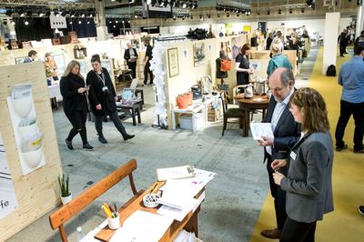 Tanken bag Next Stage-tiltaget, som her er fotograferet under Formland-messen i februar, er at lade nye iværksættere udstille sammen på en stor fællesstand. ?Foto: Tom Laursen