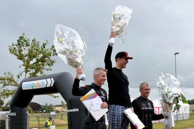 De tre vindere på 75 kilometer-ruten: Fra venstre Dennis Løh, Jesper Kousgaard, og Kim B. Knudsen. ?privatfoto