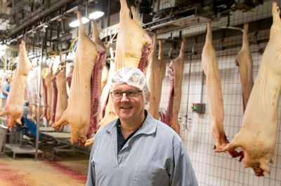 Fællestillidsmand på slagteriet i Herning, Kurt Høj, har dage, hvor der ikke er nok svin til at holde medarbejderne beskæftigede. ?Foto: Tom Laursen