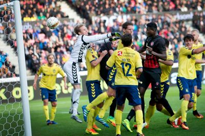 Paul Onuachu scorede i den livlige Brøndby-kamp, der endte 3-3. Det havde ingen gættet, og derfor er der to præmier denne gang. ? Foto: Flemming Hansen