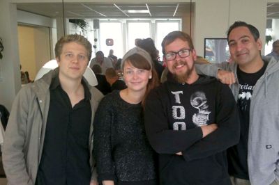 Arrangementsgruppern bestående af Leon Andersen, Louisa Andersen, Christian Fuglsang og Amir Rehman til Fredagslounge på Huset No7 - Josef Clausen mangler. ?foto: henrik øster-jørgensen