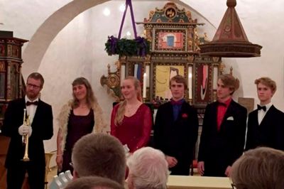 Den musikalske familie sang, så det var en fryd for øret. ?privatfoto