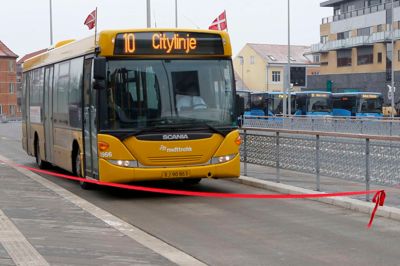 11 dage efter at Herning Station blev officielt indviet, strejkede chaufførerne på Arrivas bybusser i dag fra morgenstunden. Efter tre en halv time kørte busserne igen. ?Foto: Henrik oLE jENSEN