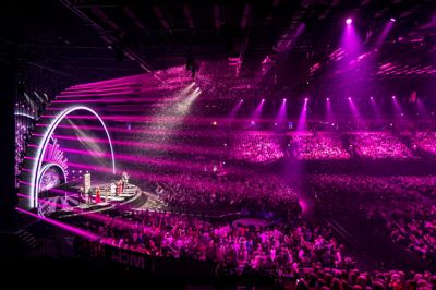 Det er syvende gang, at Herning er vært for grandprix'erne for børn og voksne. Her et stemningsbillede fra Jyske Bank Boxen i 2017.
