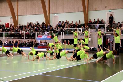 KLG havde 200 gymnaster med til børnestævnet i Holing i søndags, og et af holdene var Turbodrengene. ?PRivatfoto