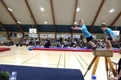 Springmadrasserne var fremme til gymnasterne i lørdags i Aulum. ??privatfoto