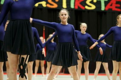 I aftes var der gymnastikopvisning for efterskoler i Boxen. Foto: Henrik Ole Jensen